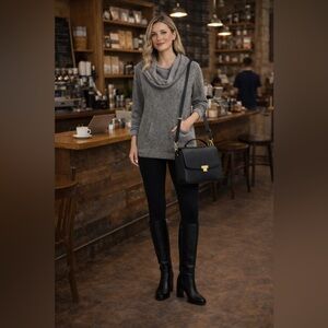 Eileen Fisher Gray Cowl Neck Sweater